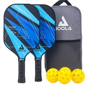 BRAND NEW NEVER BEEN USED! JOOLA Blue Graphic Pickleball Paddle Set Carry Case